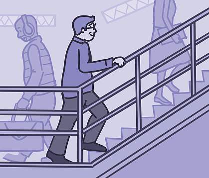 Illustration of people taking the stairs