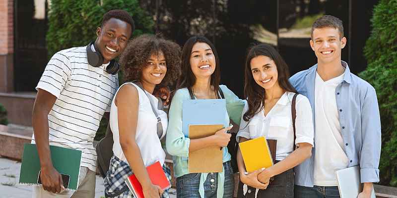 a group of college students