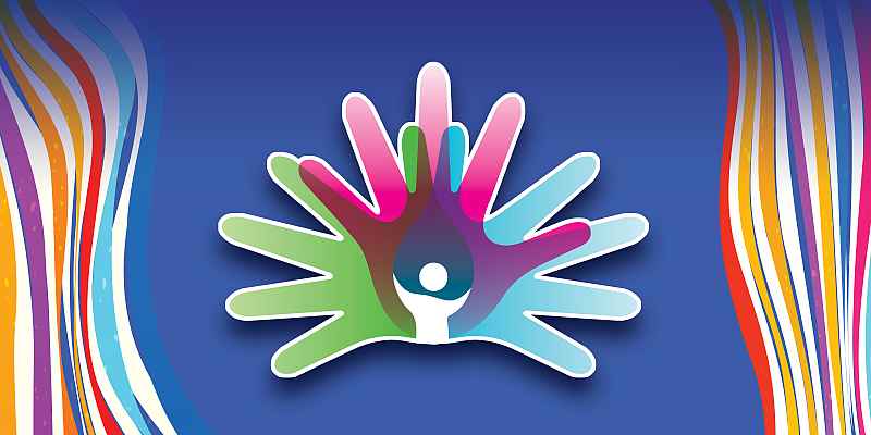 Colorful hand logo representing rare diseases 